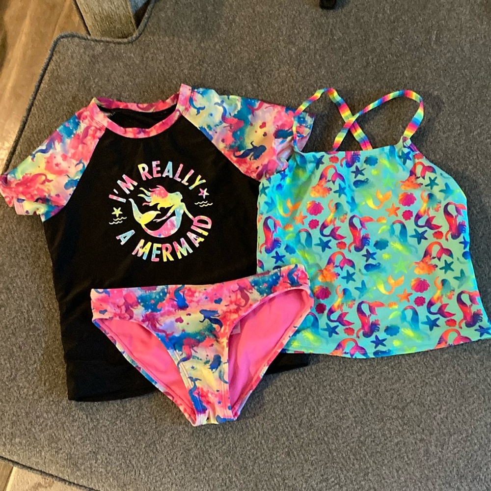 Wonder Nation Black Rashguard Swim Set
